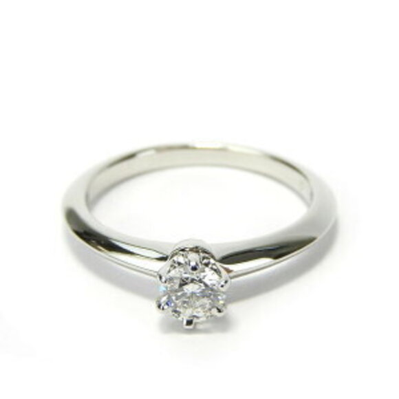 Tiffany Co ring solitaire setting diamond platinum jewelry engagement - Picture 2 of 4